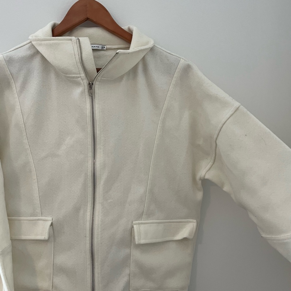 Cream Zip-Up Jacket - Picture 4 of 6